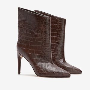 EXPRESS Women’s Snakeskin Asymmetrical Booties